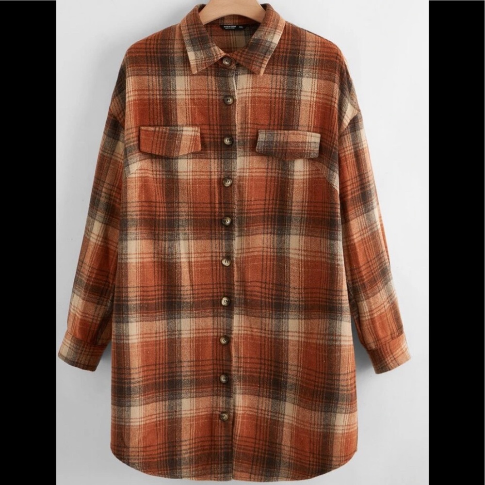 Long Plaid Shacket